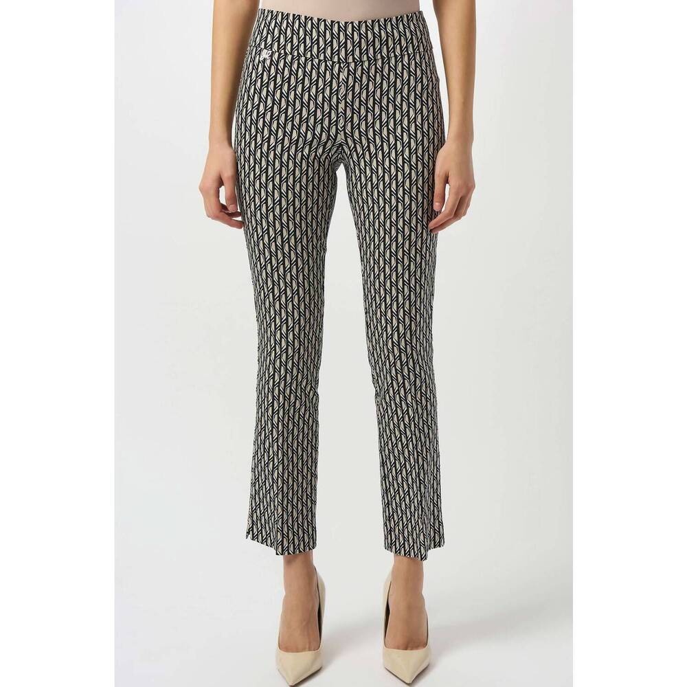 NEW JOSEPH RIBKOFF high rise straight leg pant in black/moonstone